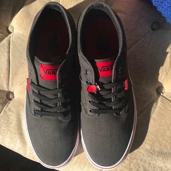 vans shoes for men black and red